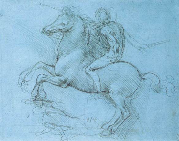 Study for the Sforza monument 1488-89 Metalpoint on bluish prepared paper Royal Library, Windsor.